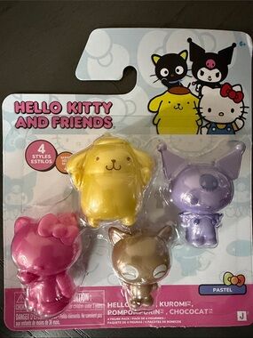 Pastel 4-Piece Toy Figures - Yellow, Pink, Purple, Gold